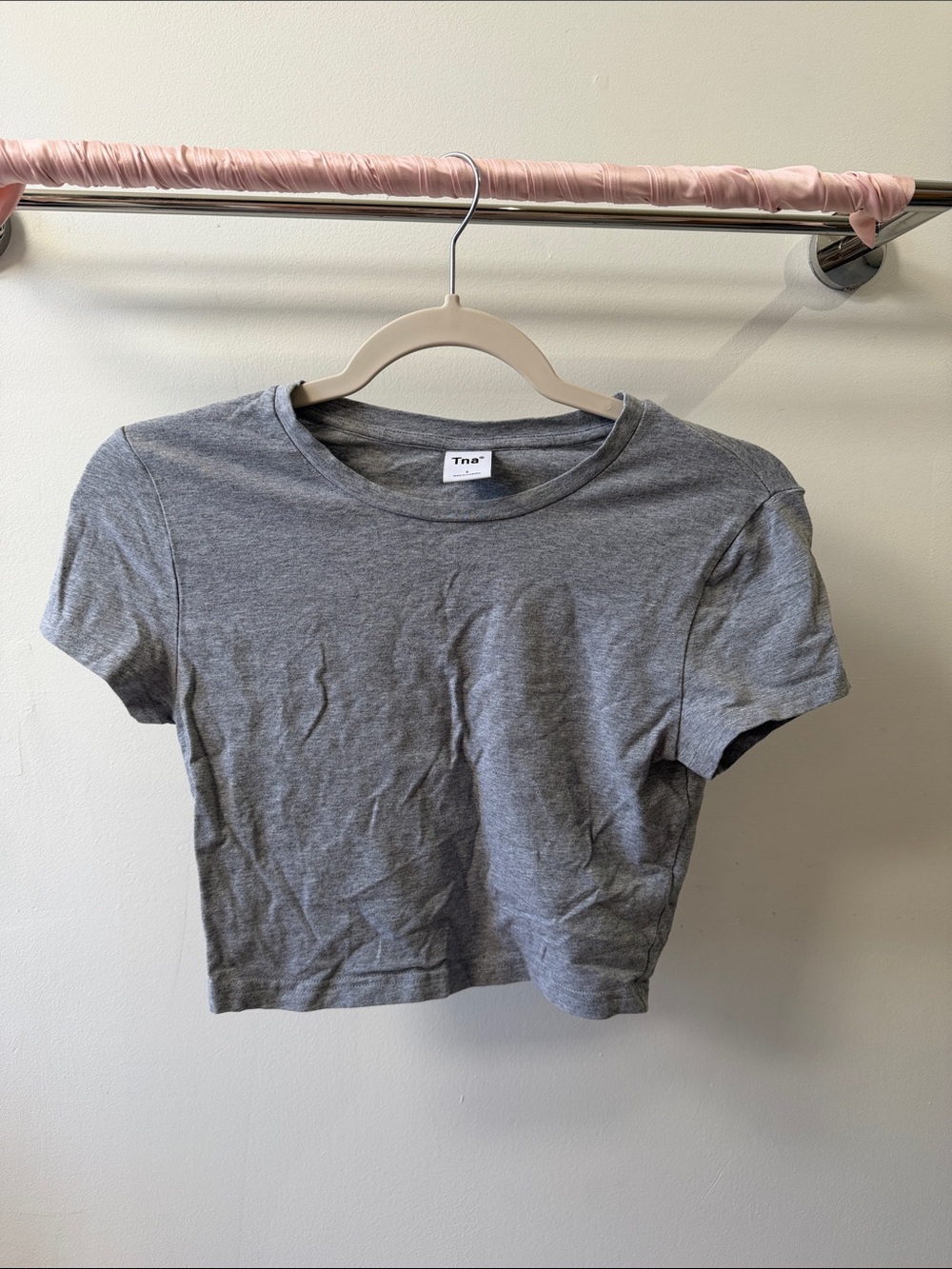 TNA Gray Cropped Crew Tee
